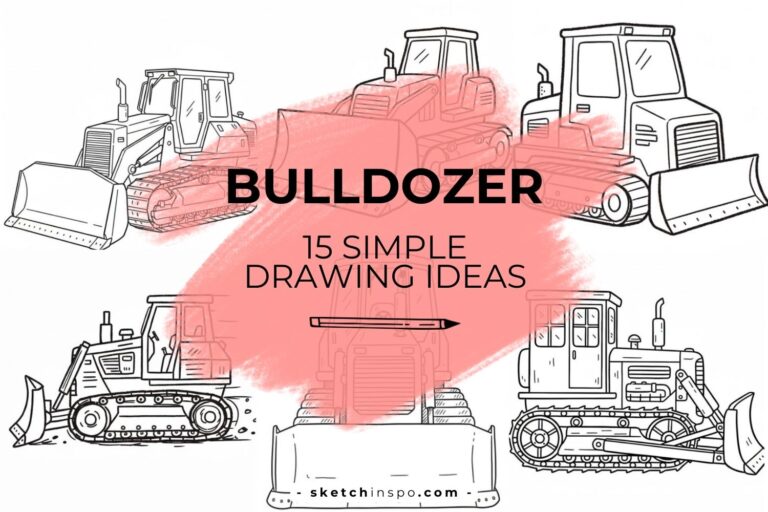 Simple Bulldozer Drawing Ideas