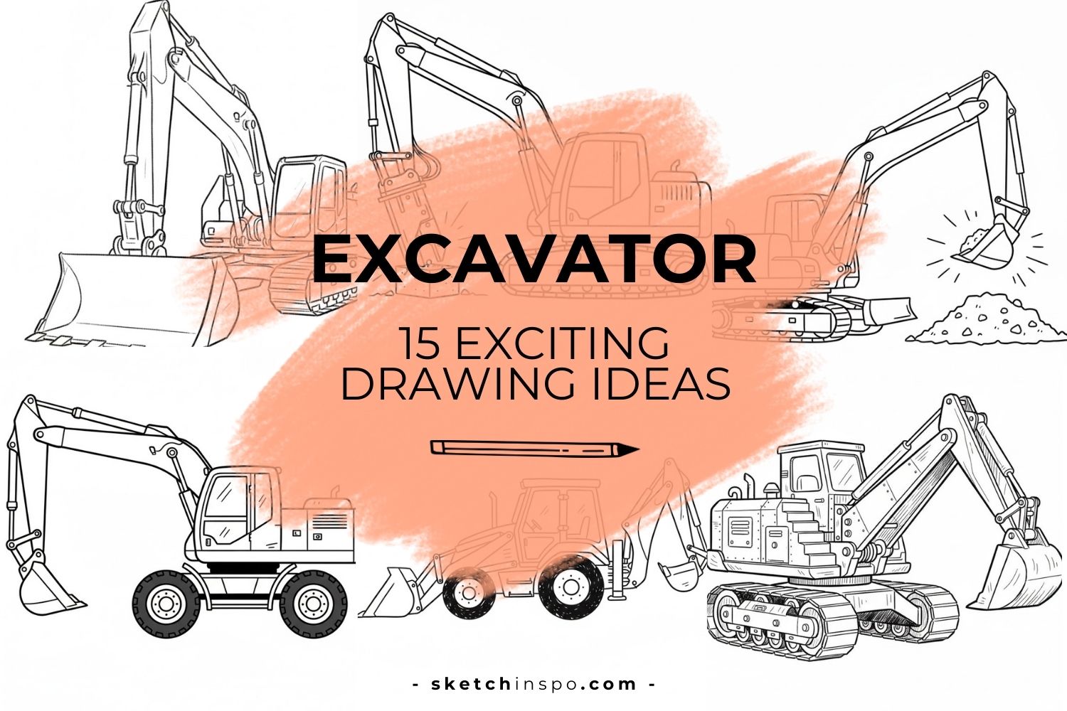 15 Exciting Excavator Drawing Ideas
