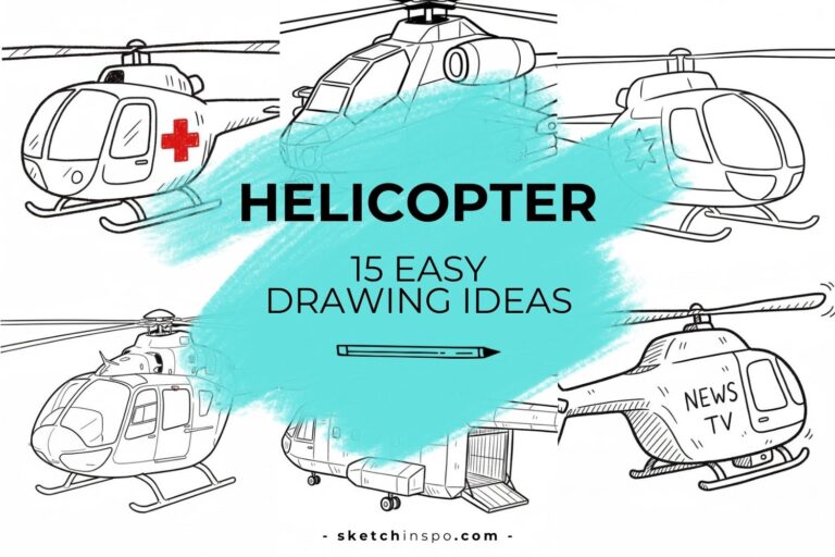 15 Easy Helicopter Drawing Ideas for Beginners