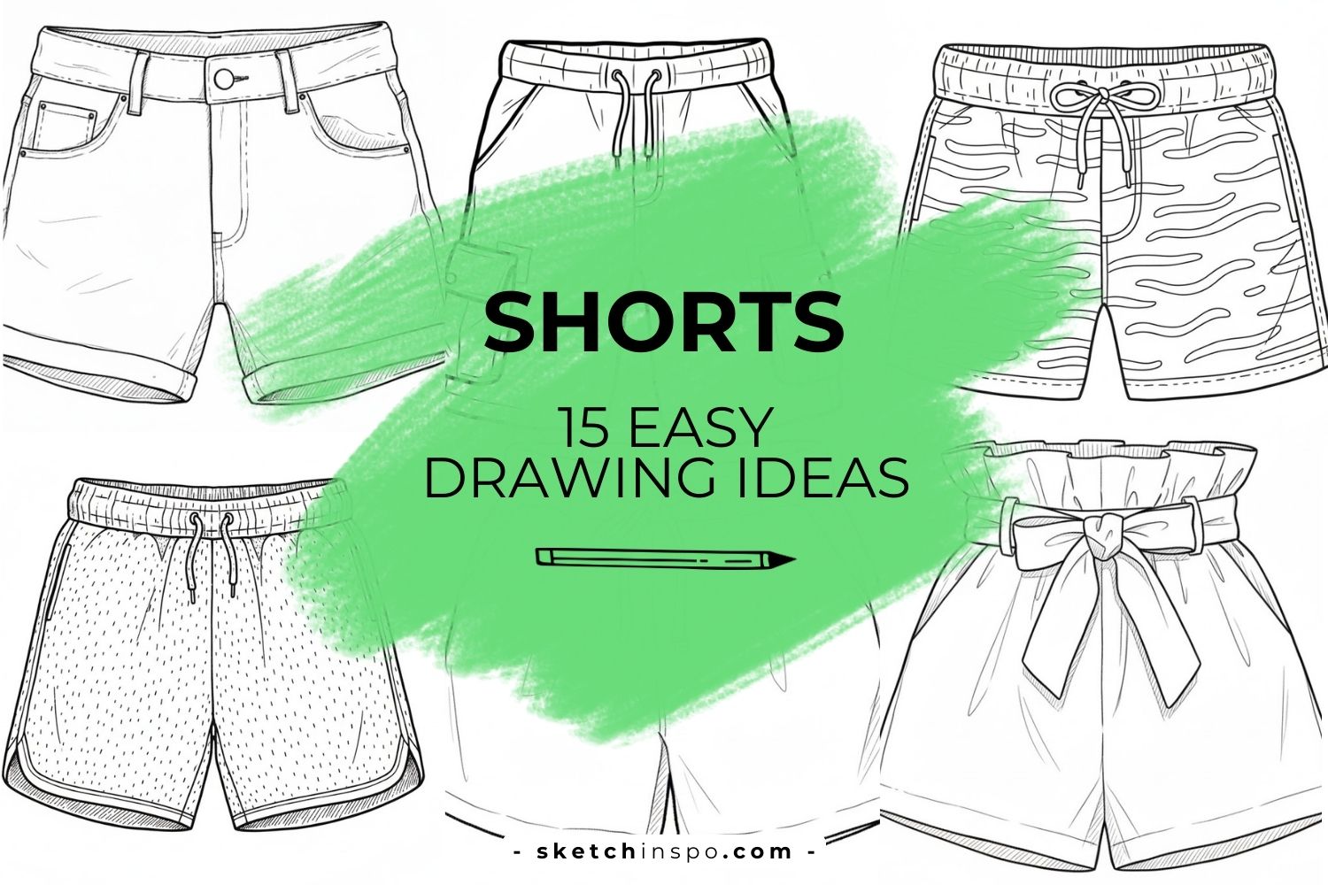 Easy Black and White Shorts Drawing Ideas