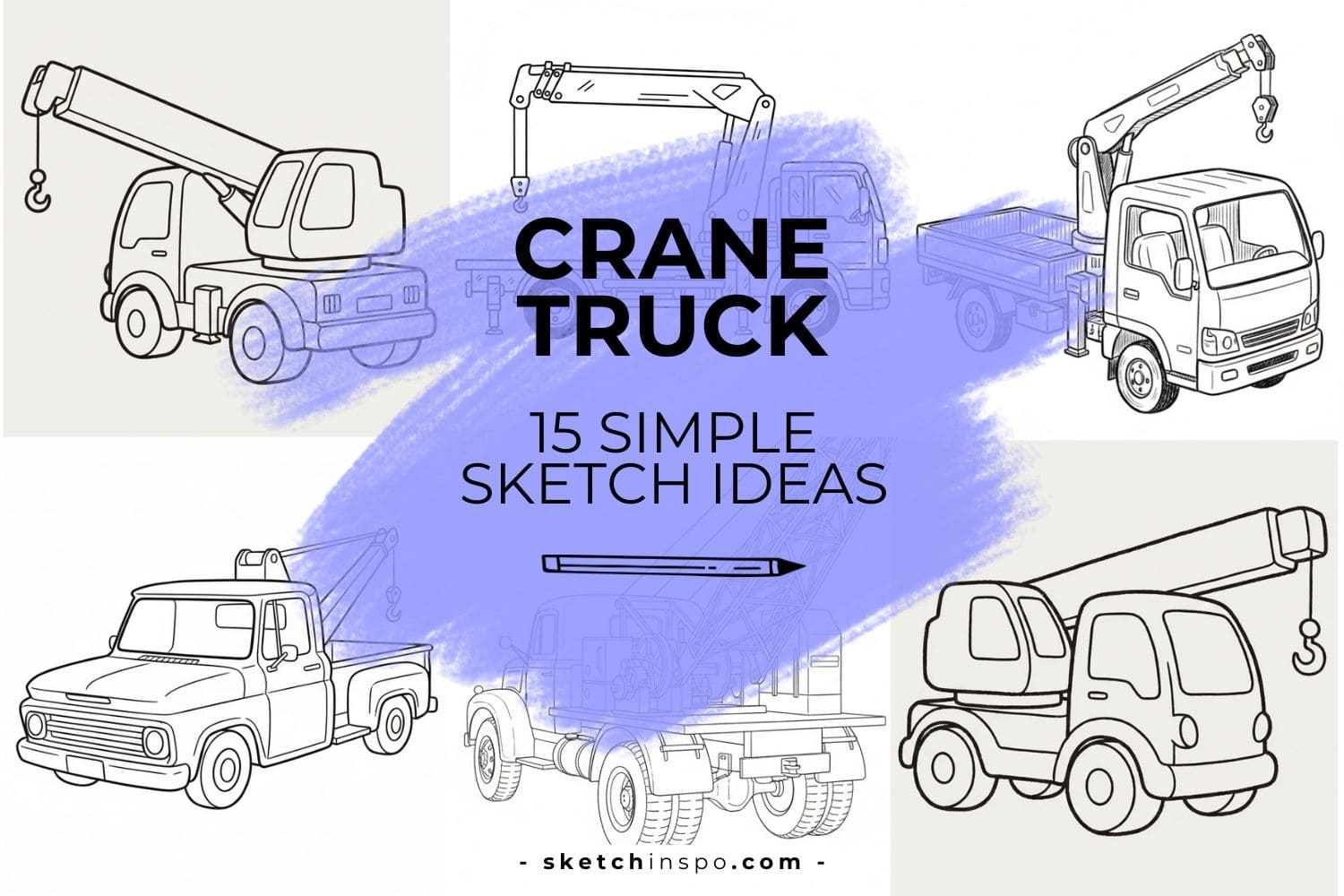 Simple Crane Truck Sketch Ideas