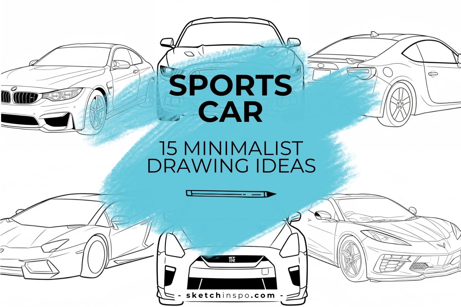 15 Minimalist Sports Car Drawing Ideas for Beginners