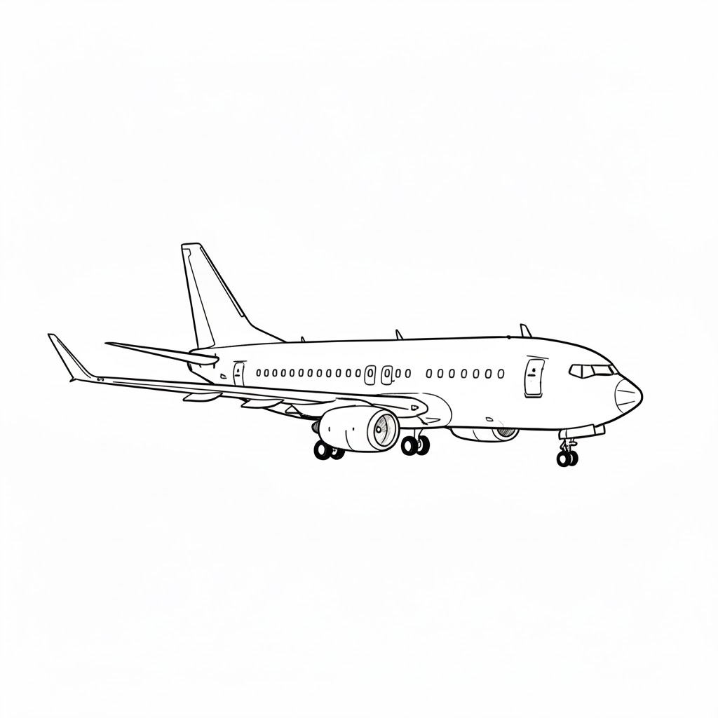 Minimalist Airbus A320 Side View