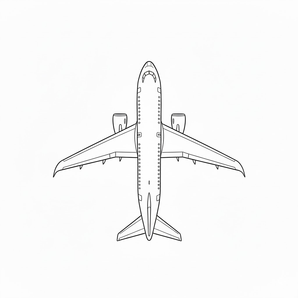Airbus A320 Top-View Sketch