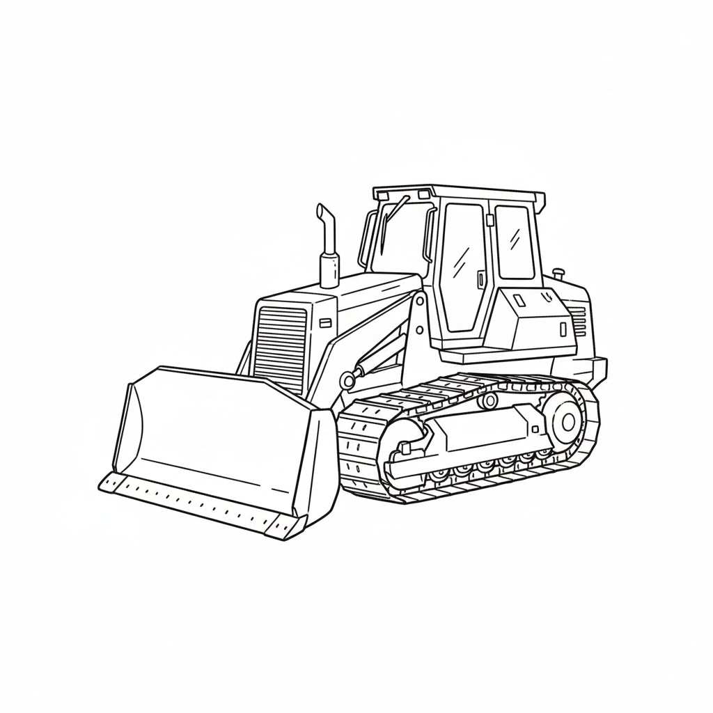 Construction Site Bulldozer (Parked) drawing idea