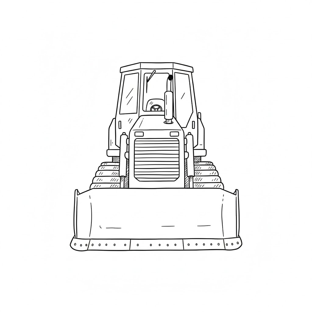 Minimal Crawler Bulldozer drawing idea