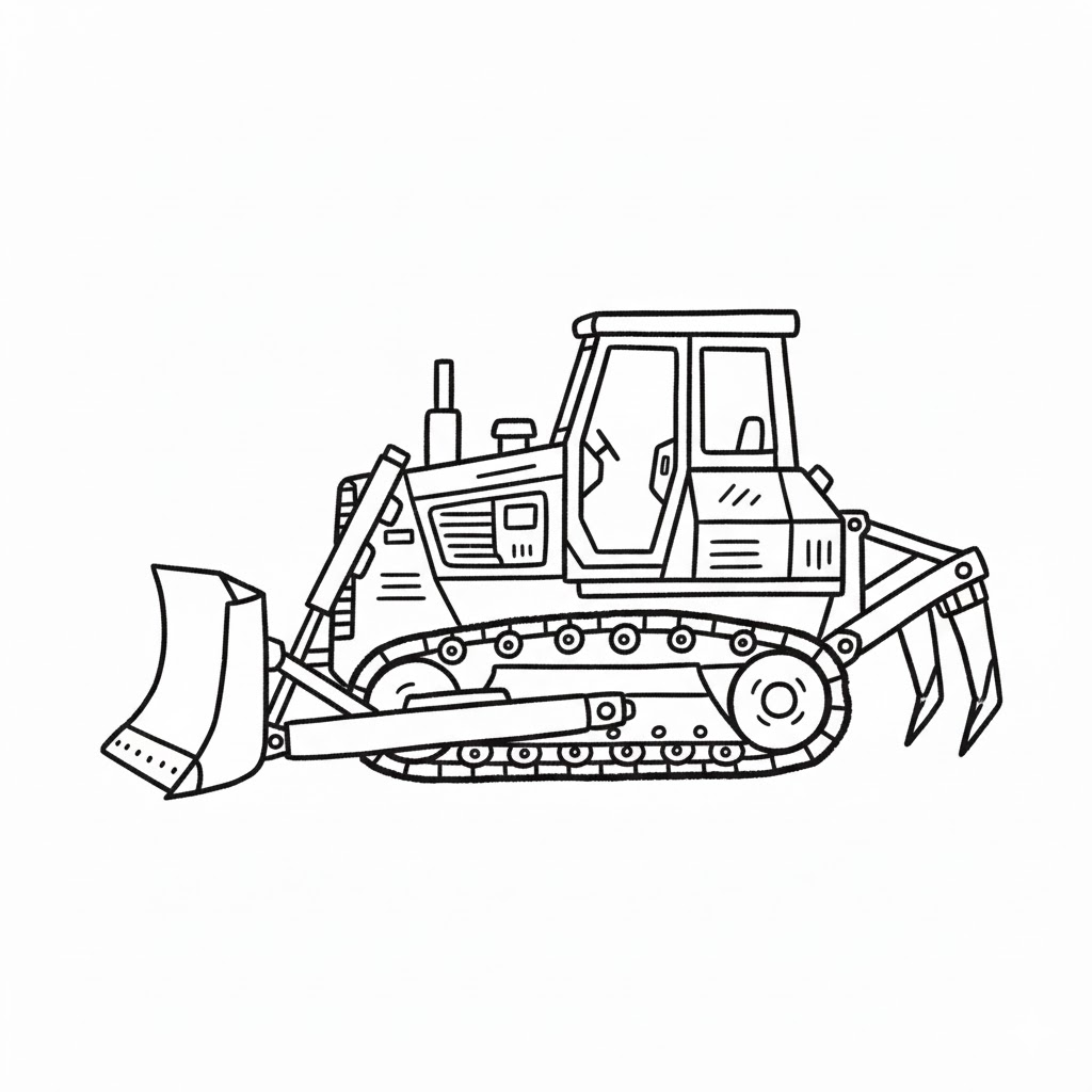 Large Bulldozer With Rear Ripper drawing idea