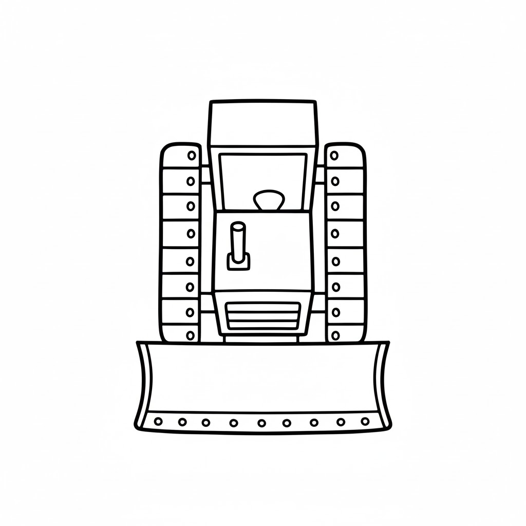 Top-Down Bulldozer View drawing idea
