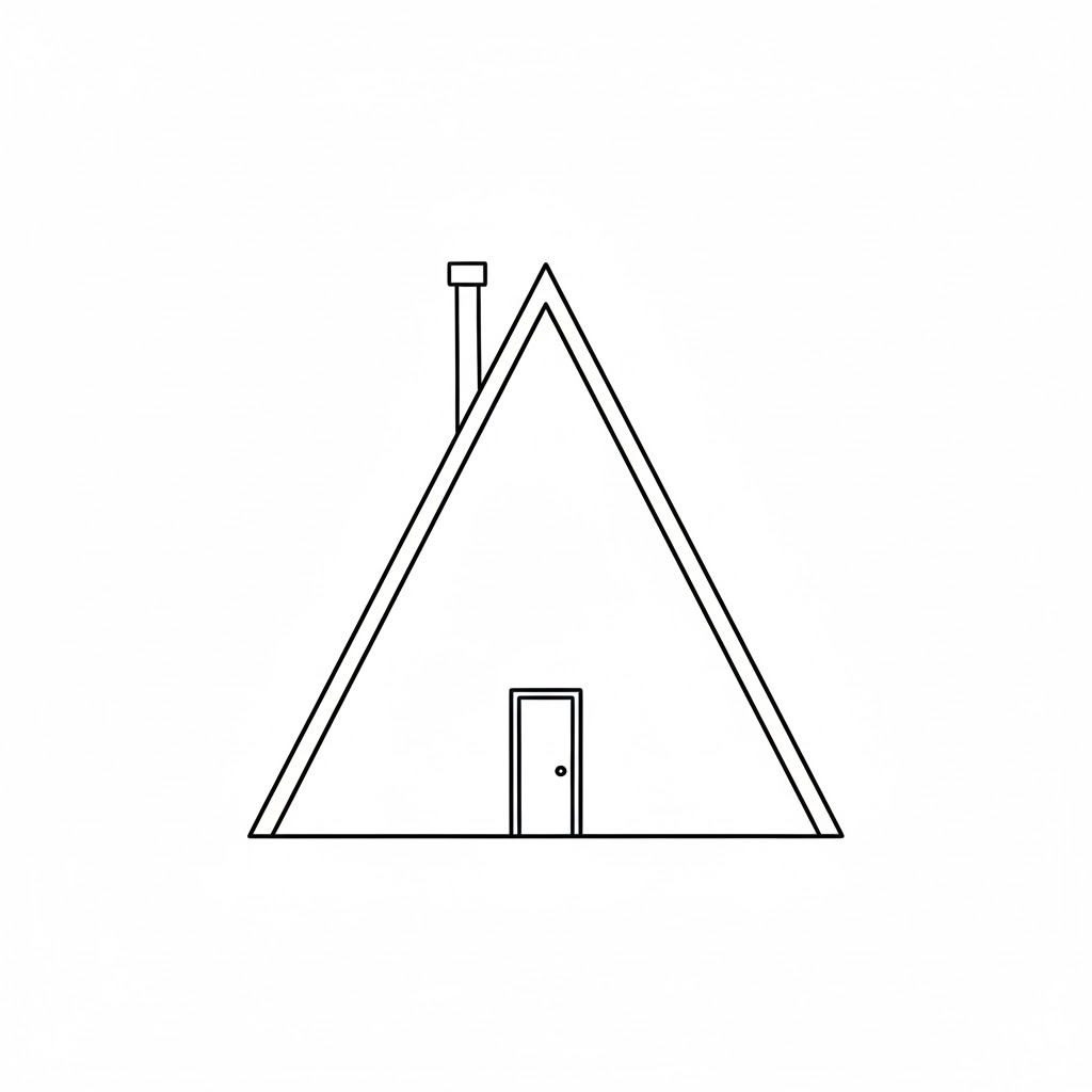 Triangular A-Frame Cabin drawing idea