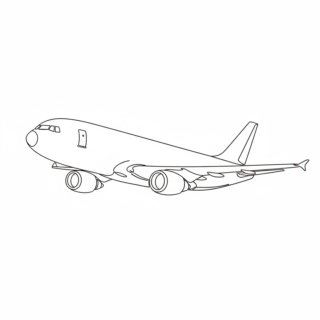 Commercial Cargo Jet Mid-Climb Sketch