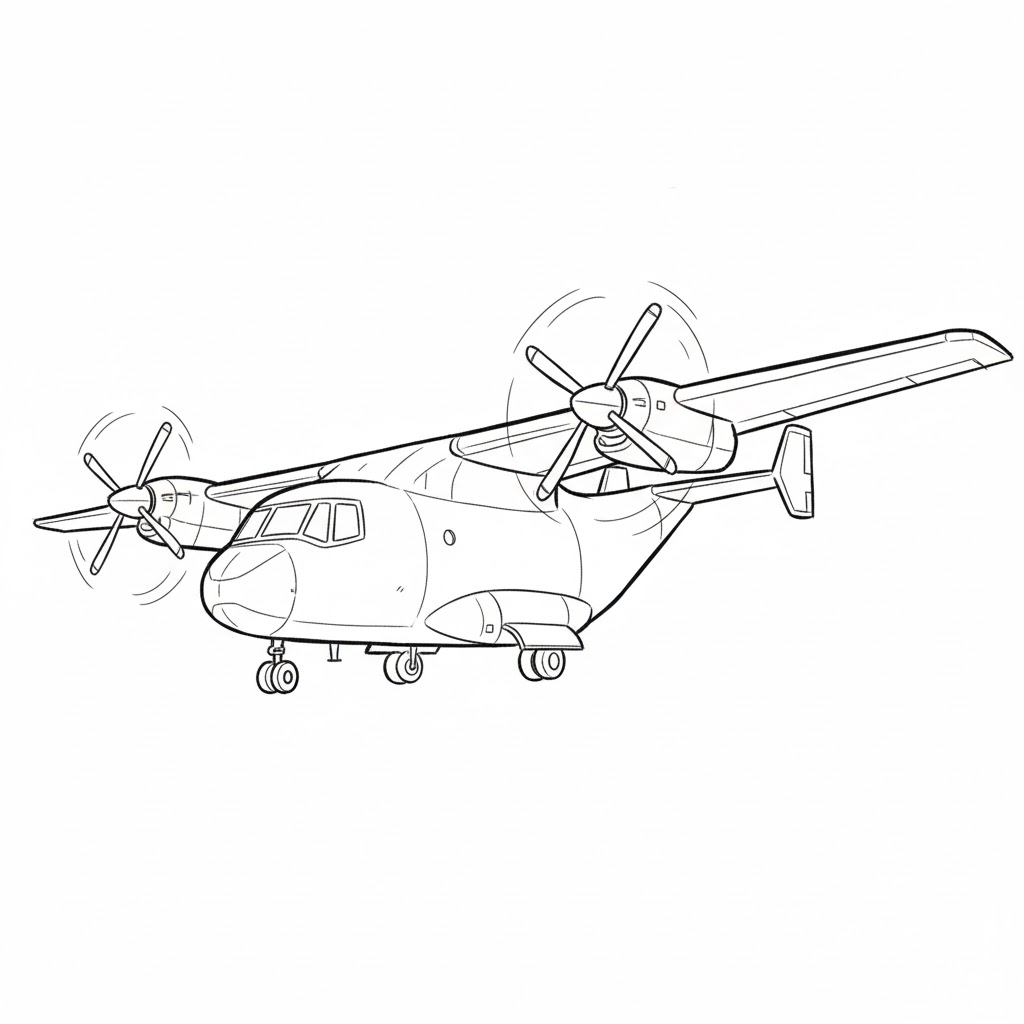 Cargo Tilt-Rotor Vehicle Front Angle drawing idea
