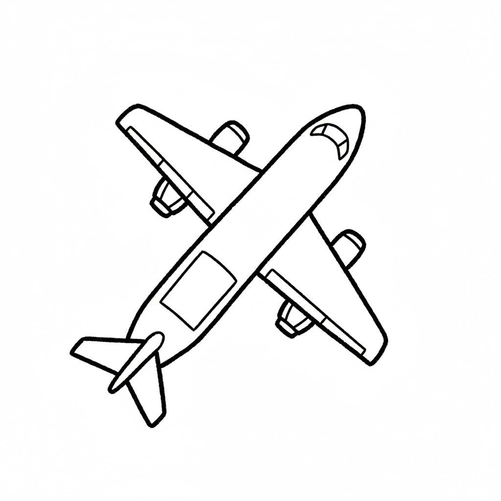 Top-Down Jet Engine Cargo Plane drawing idea