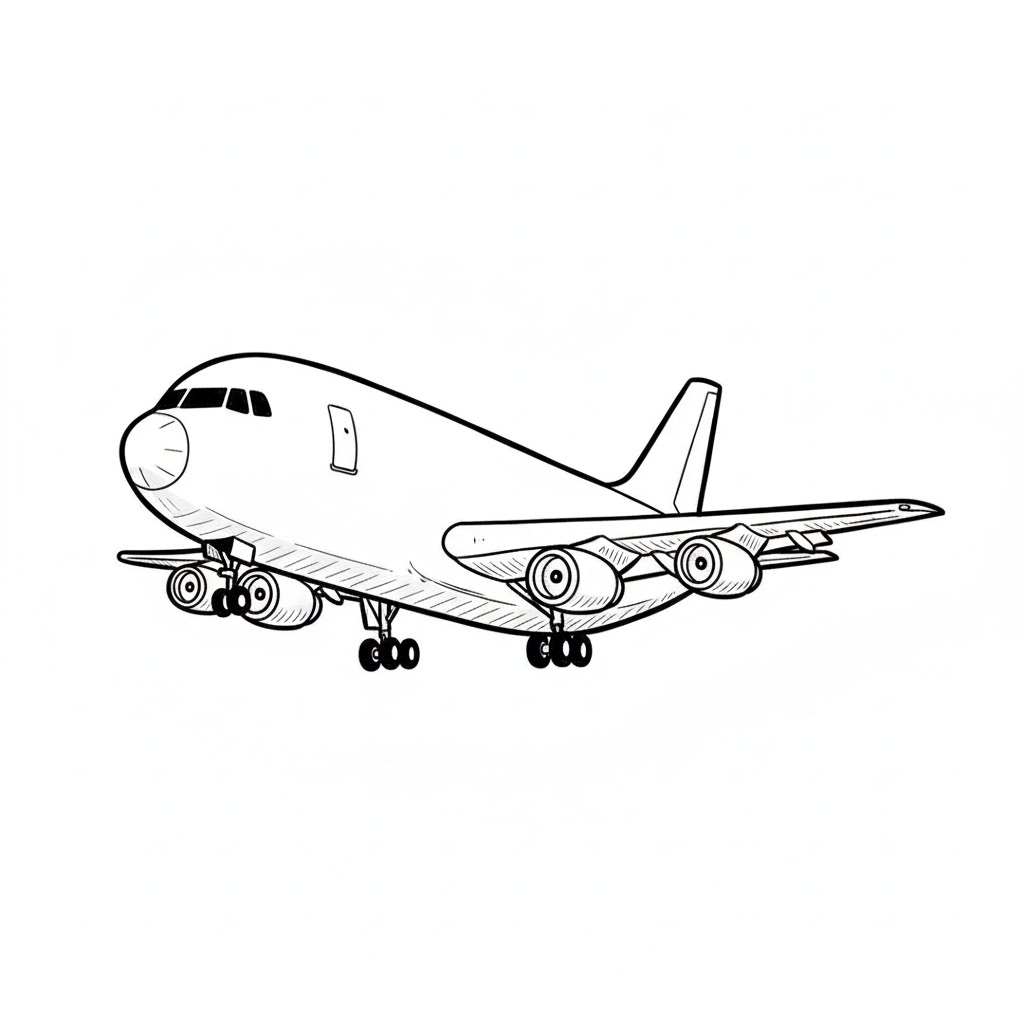 Three-Quarter Midair Cargo Plane