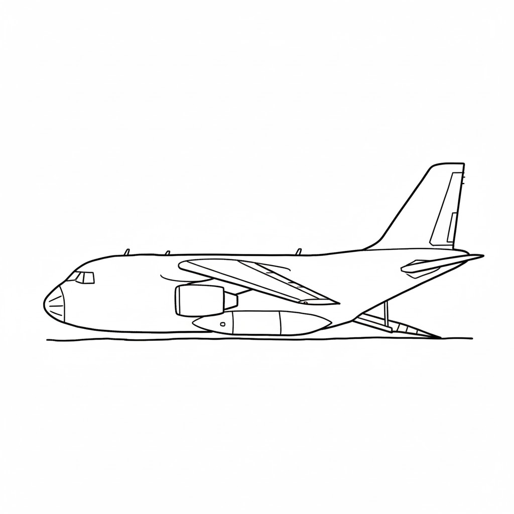 Side-View Plane with Ramp Door Open drawing idea