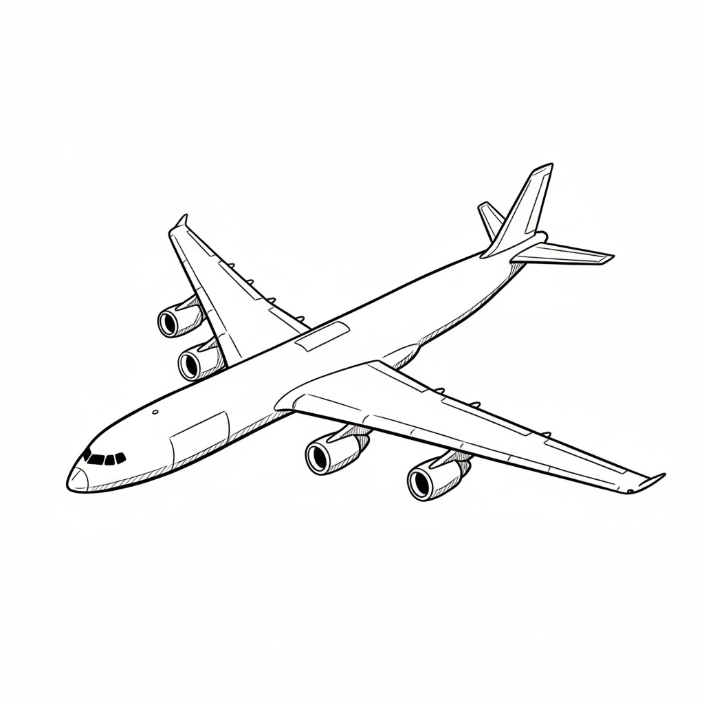 Angled Top-Side Cargo Jet Sketch drawing idea