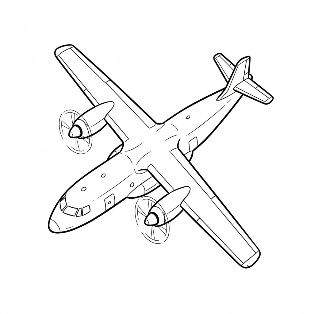 High-Wing Turboprop Overhead View drawing idea