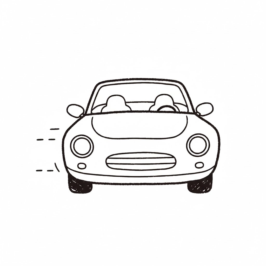 Front View Simplicity Convertible Car