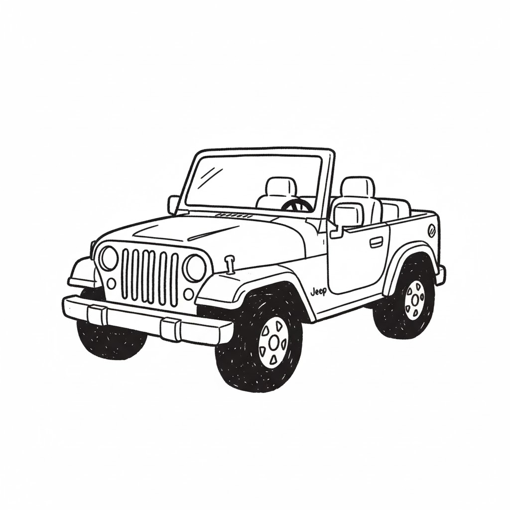 Jeep-Style Convertible — Three-Quarter Front