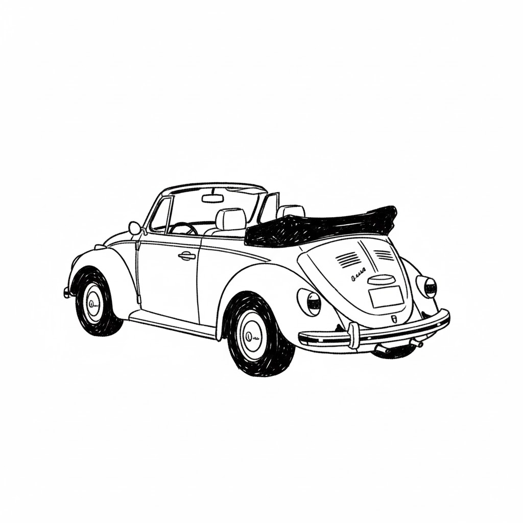 Retro Bug Convertible — Rear Angle