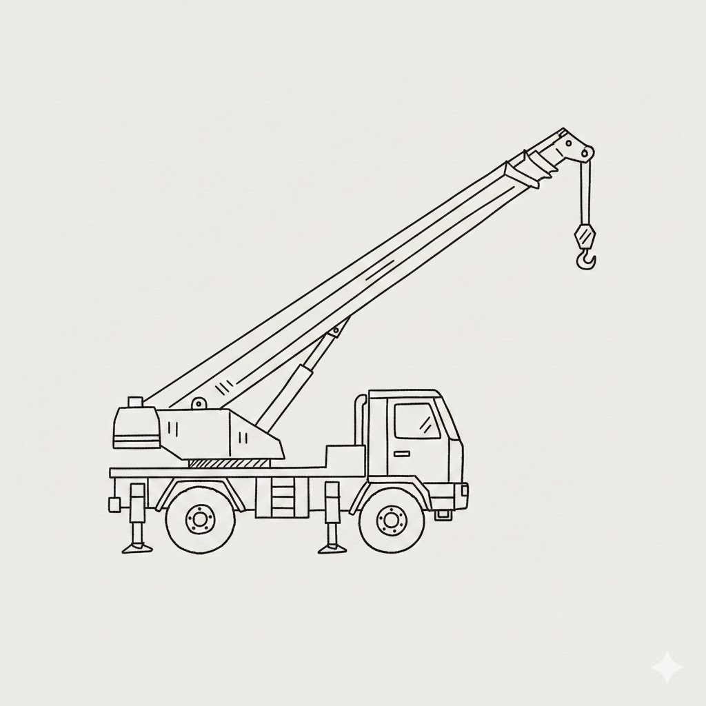 Simple Mobile Crane Truck drawing idea