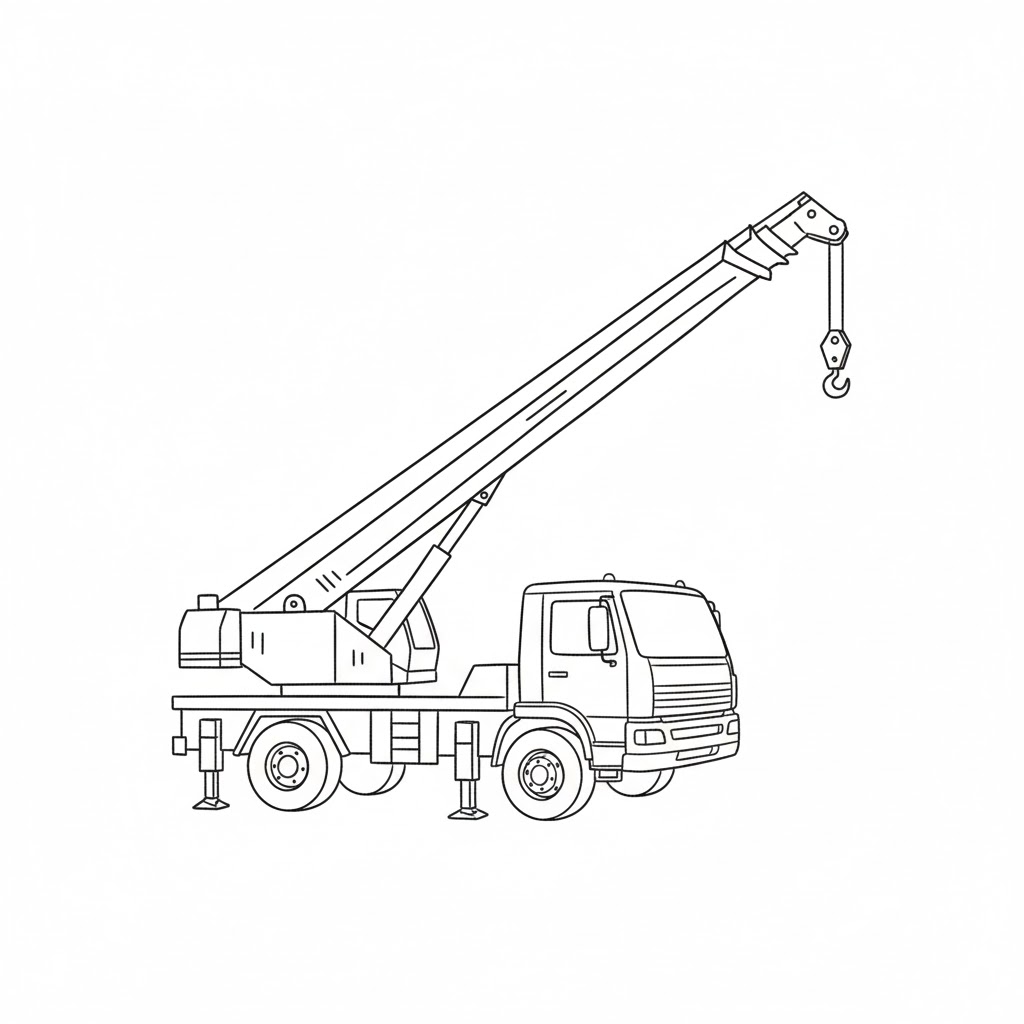 Long-Reach Crane Truck drawing idea