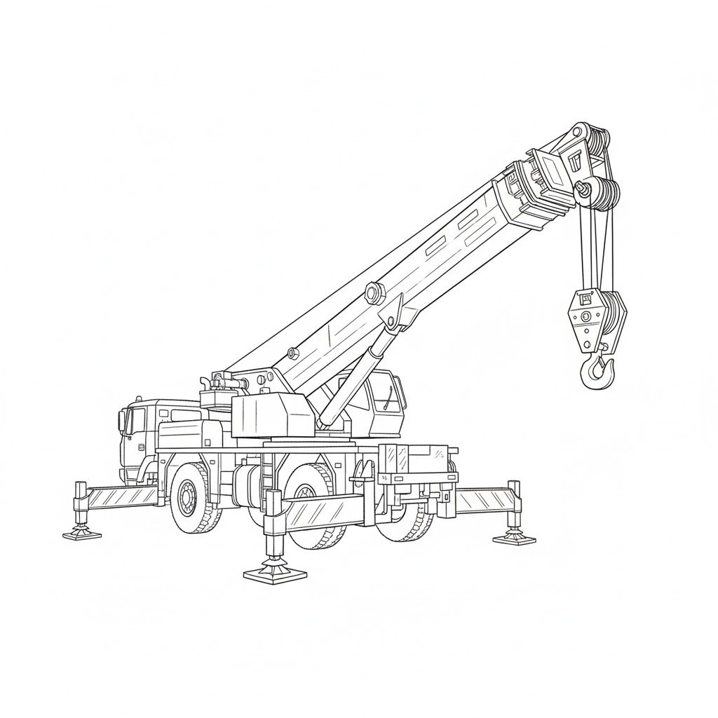 Industrial Crane Truck drawing idea