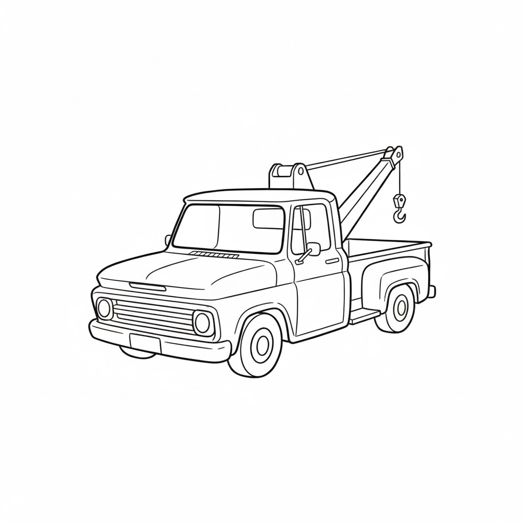 Small Pickup-Style Crane Truck drawing idea