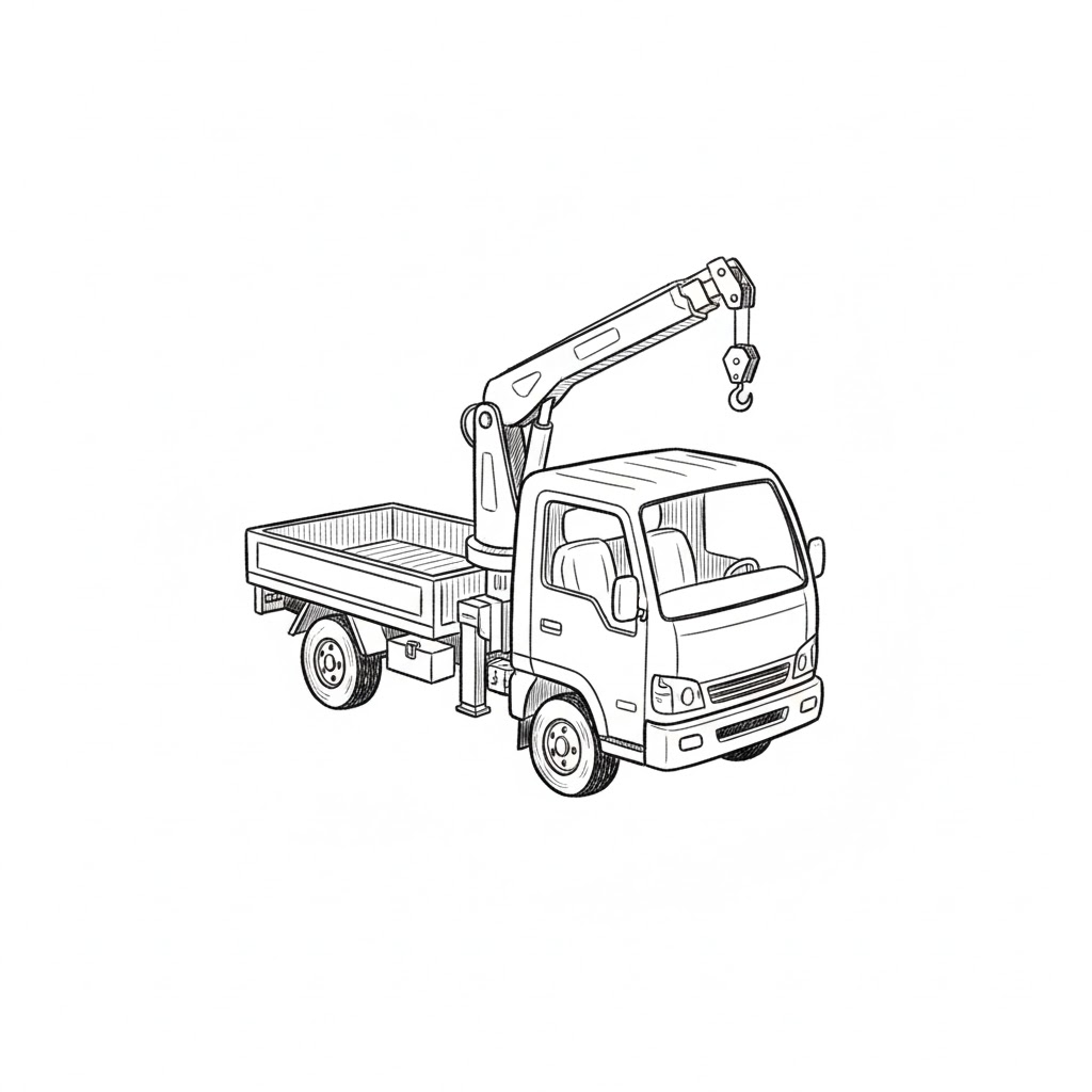 Compact Utility Crane Truck drawing idea
