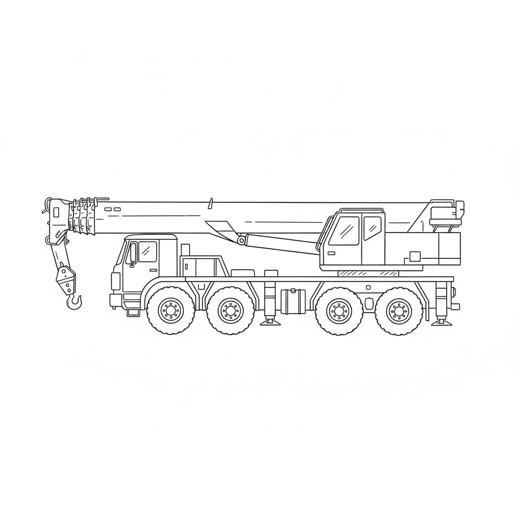 Heavy-Duty Crane Truck drawing idea