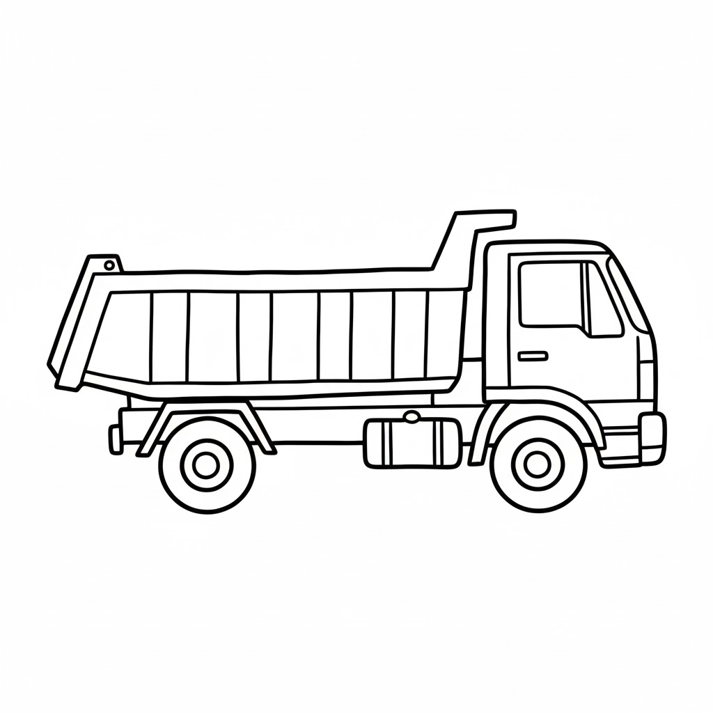 Dump Truck with Lowered Bucket and Hinges drawing idea