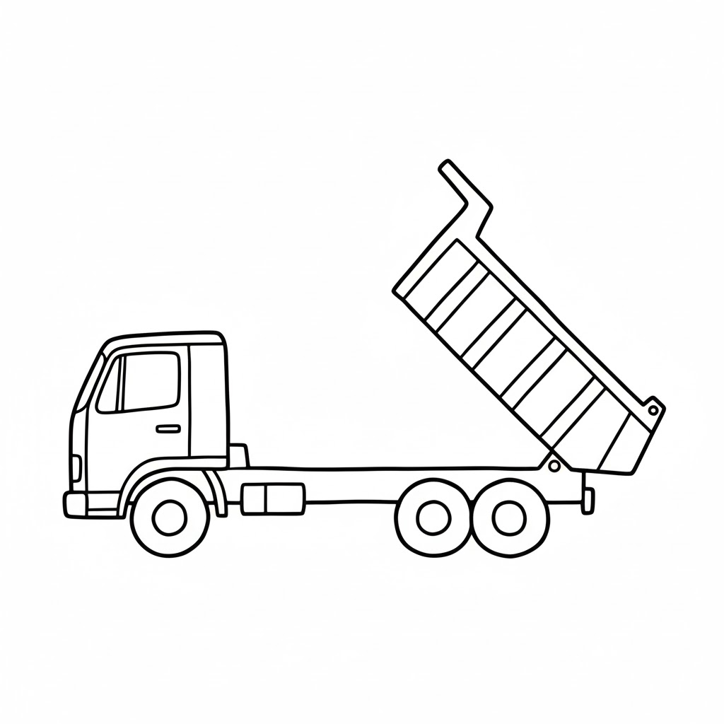Side View Dump Truck with Open Tailgate drawing idea
