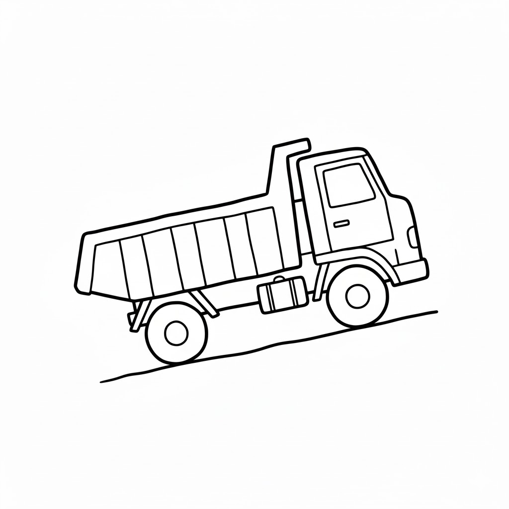 Dump Truck Driving Uphill drawing idea