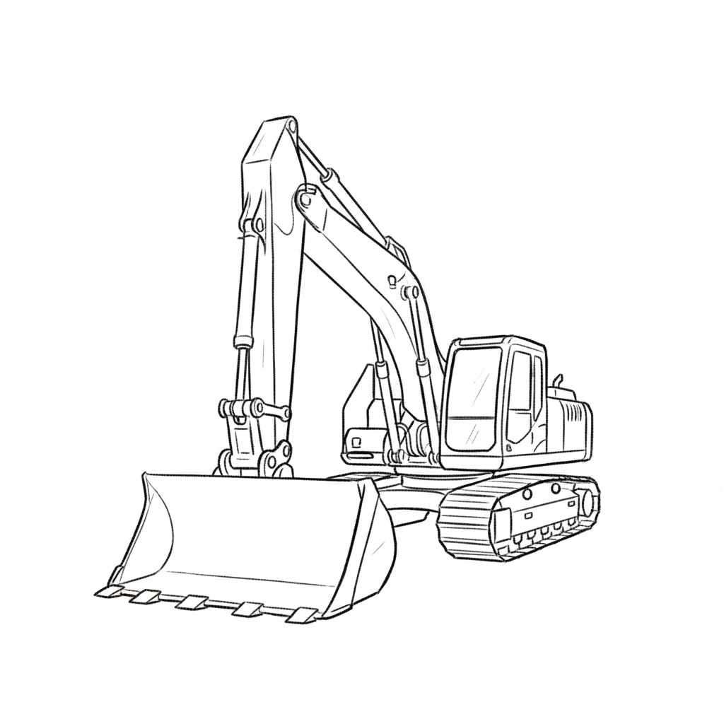 Hydraulic Excavator With Wide Bucket
