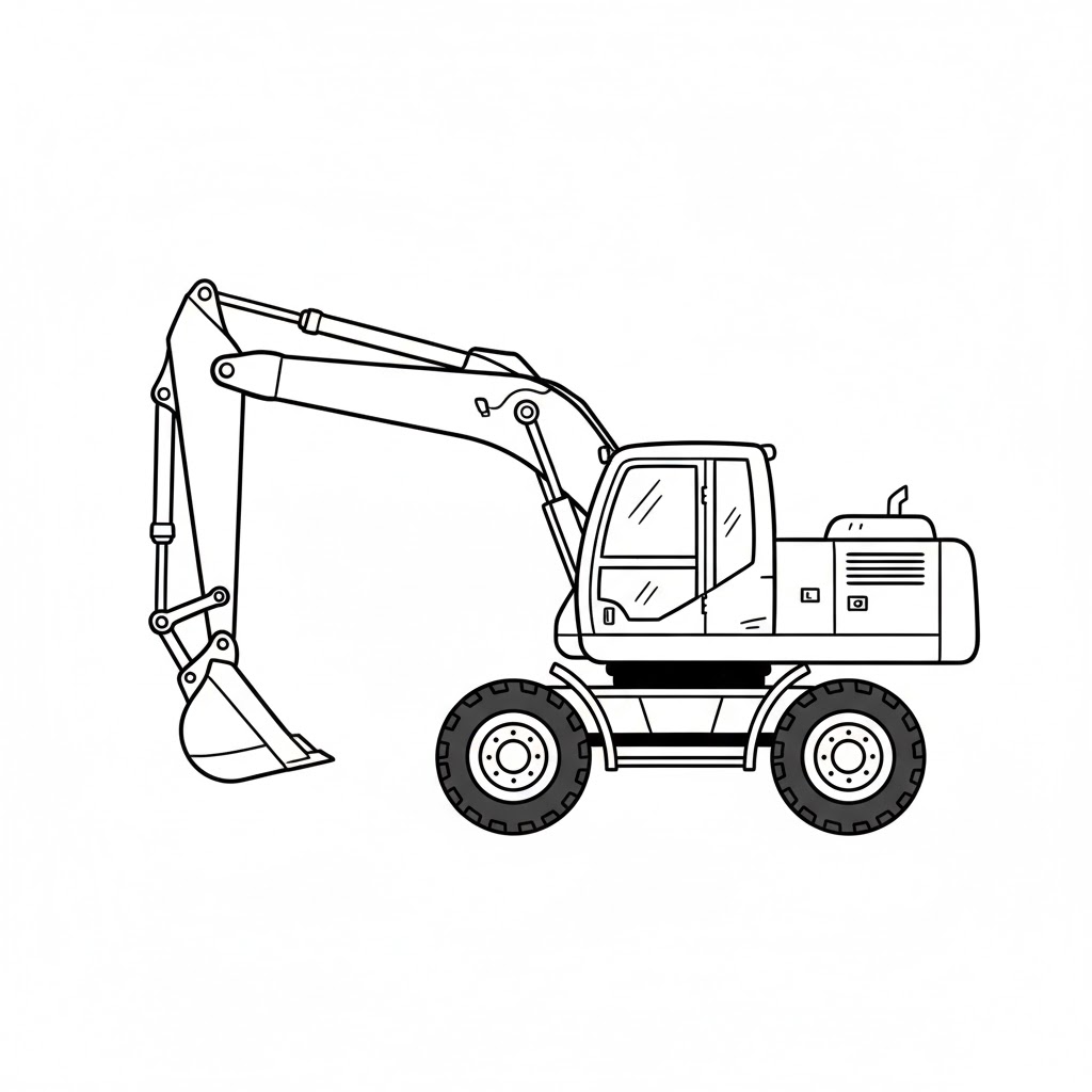 Wheel Excavator With Tires, Not Tracks