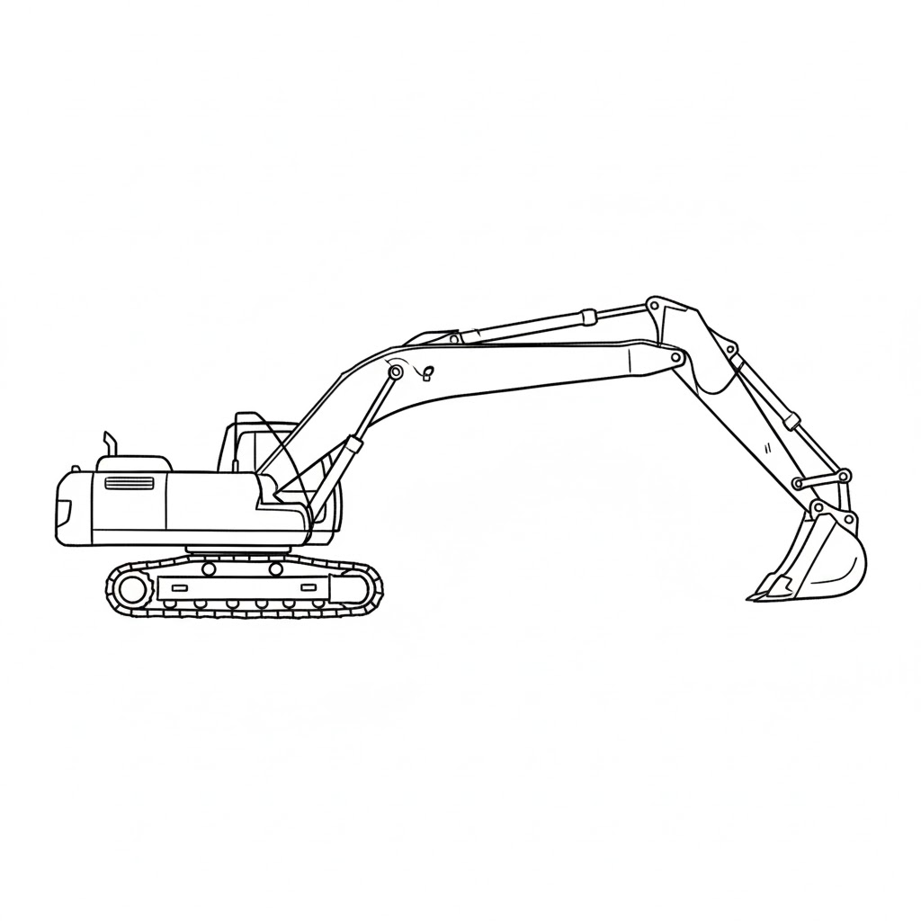 Excavator Arm Fully Stretched Forward