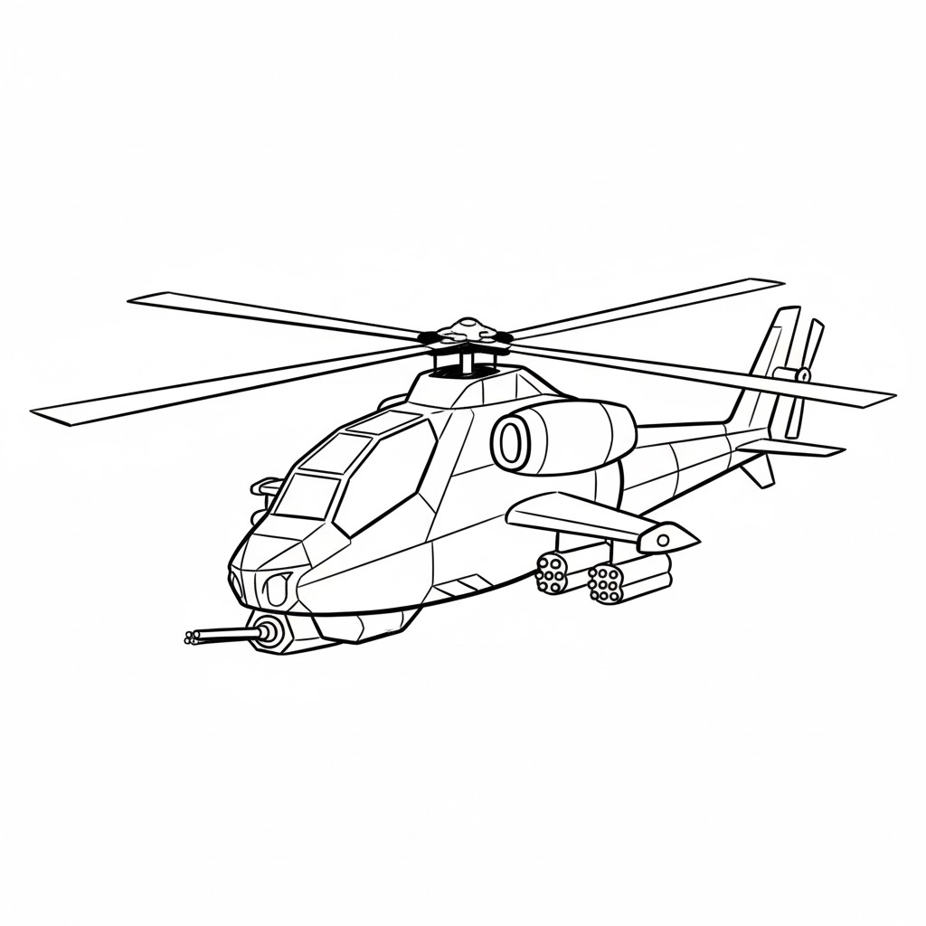 Military Attack Helicopter drawing idea