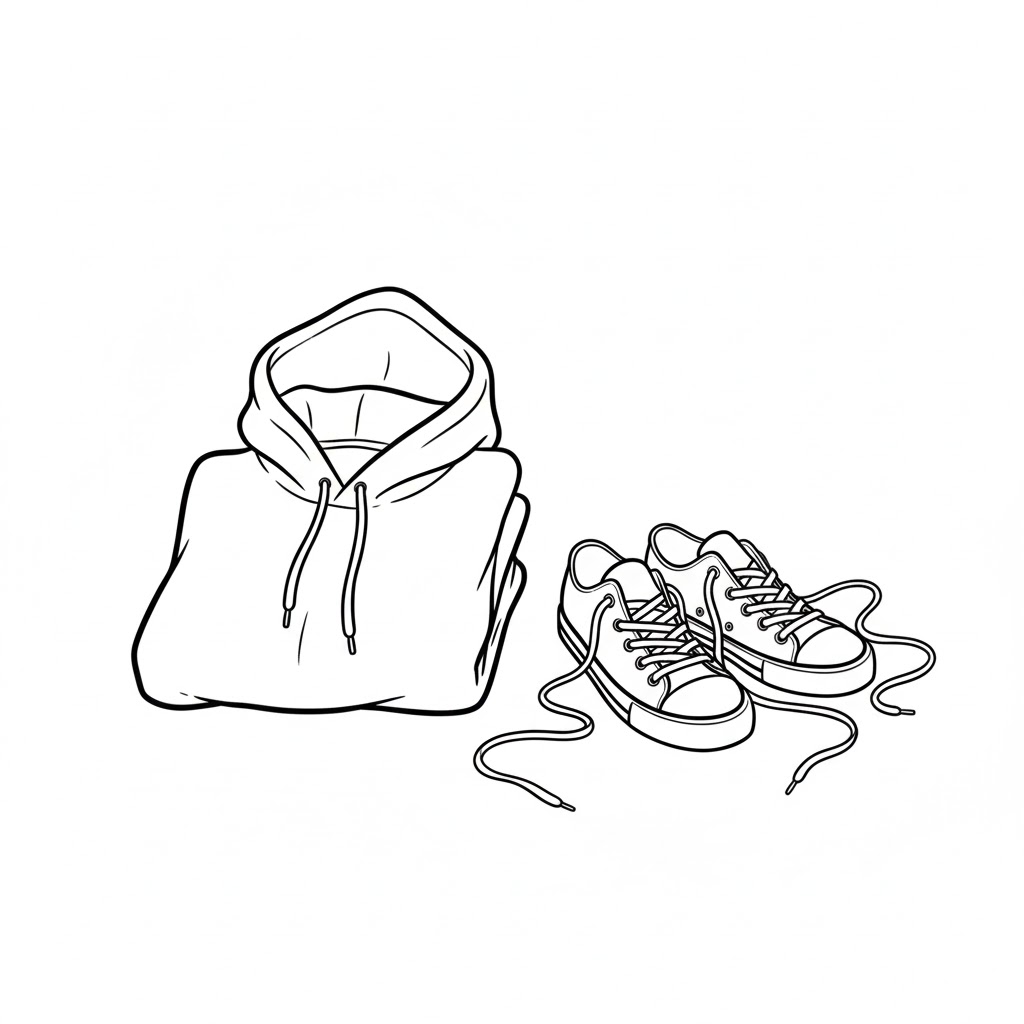 Hoodie with Sneakers Beside It
