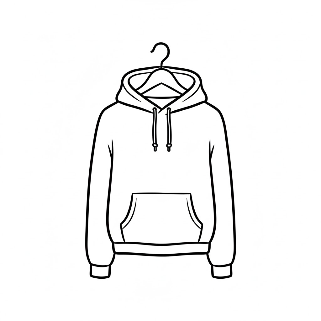 Hoodie on a Wooden Hanger