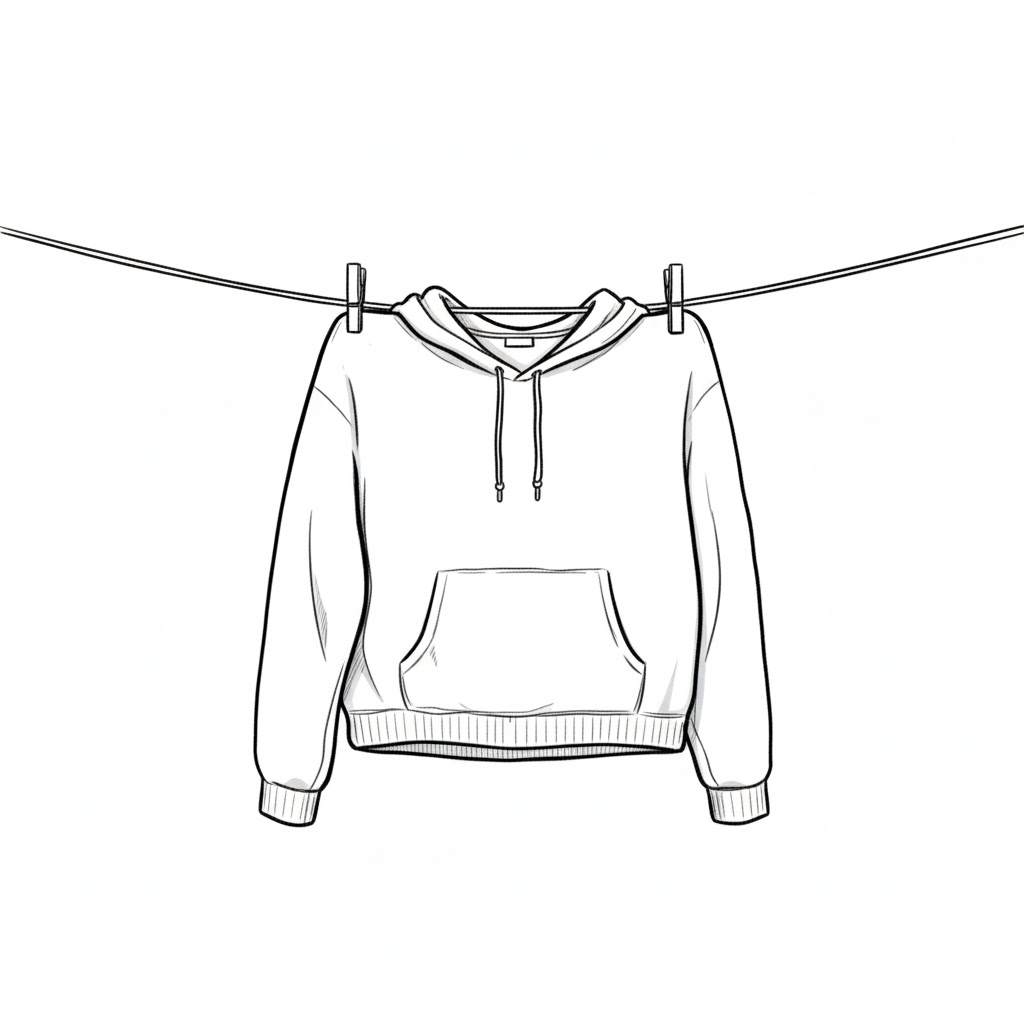 Hoodie Hanging on a Clothesline