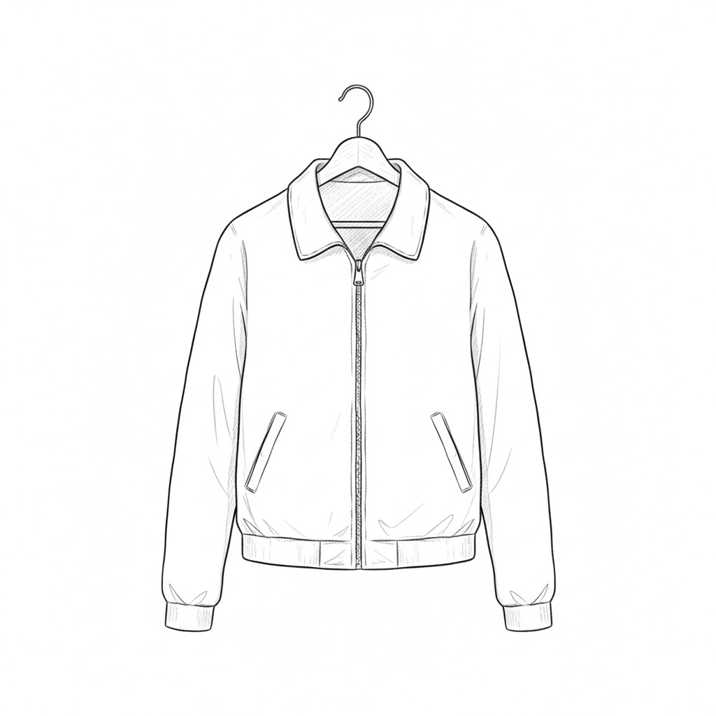 A Jacket Hanging on a Wooden Hanger