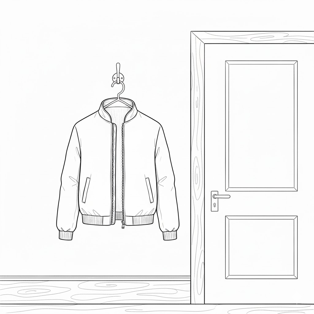A Jacket on a Wall Hook Near a Door