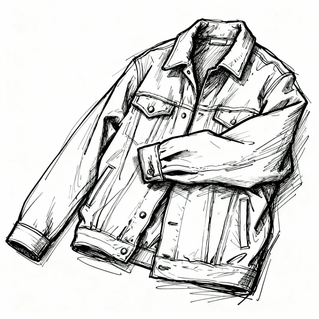 Jacket Folded Messily With One Sleeve Sticking Out