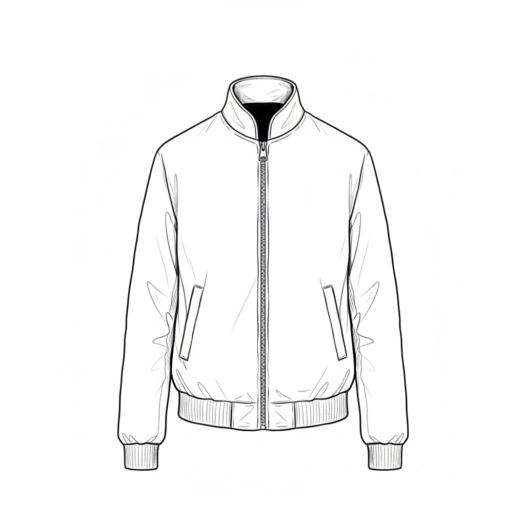 A Zipped Jacket Standing Upright