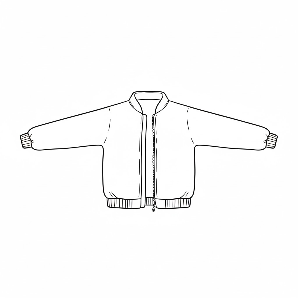 Jacket With Sleeves Spread Like a T-Shape