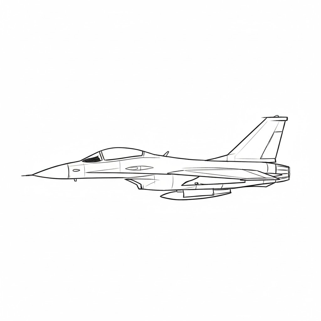 Simple Fighter Jet drawing idea