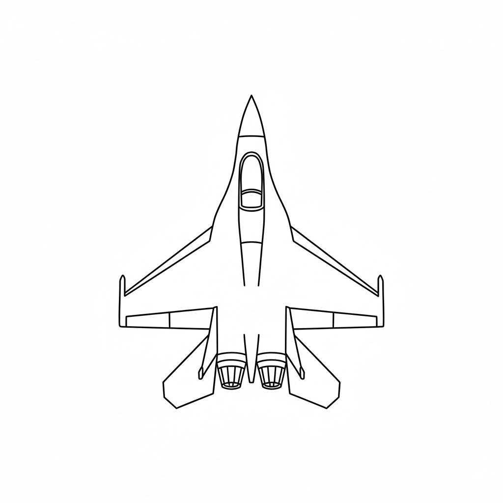 Two-Engine Fighter Jet drawing idea