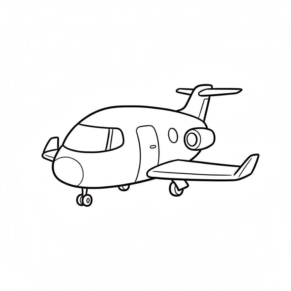 Cartoon-Style Private Jet drawing idea