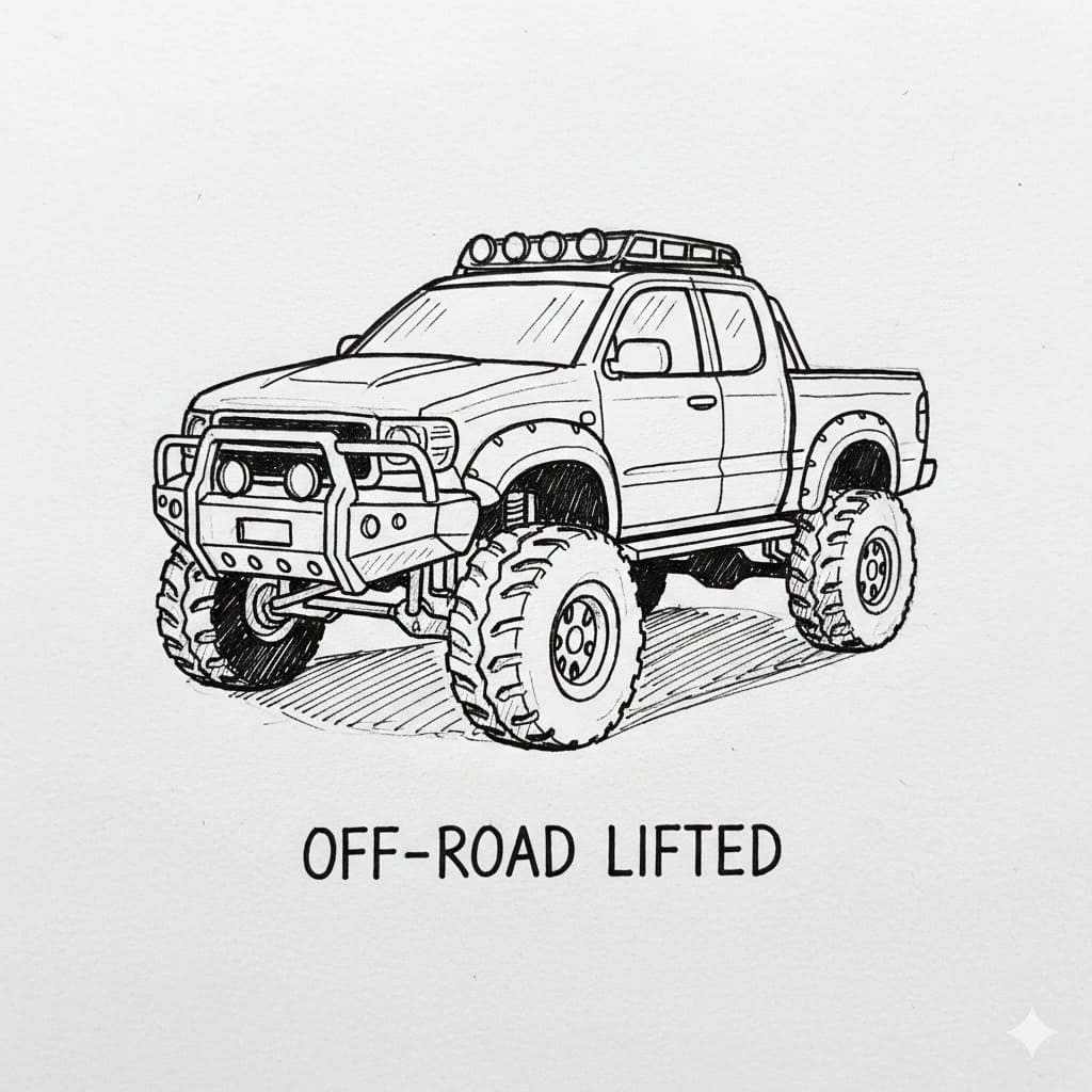 Off-Road Lifted Truck drawing idea