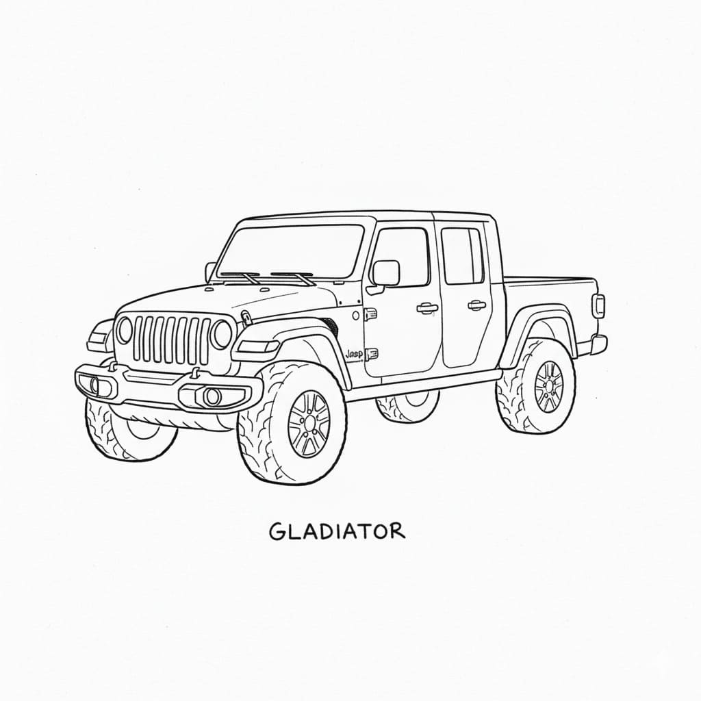 Jeep Gladiator drawing idea