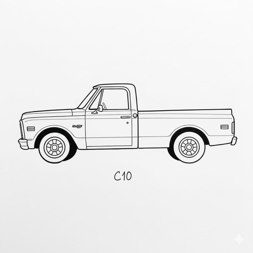 Classic Chevrolet C10 drawing idea